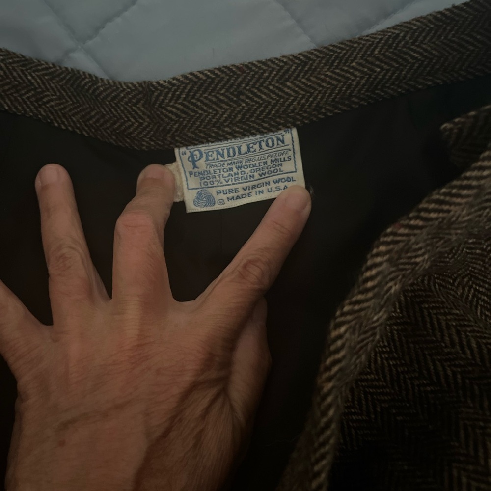 Pendleton Herringbone Wool Brown lined skirt. - image 3